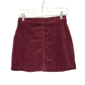 Forever 21 Burgundy Corduroy Mini Skirt Womens Small Dark Red Ribbed A-Line